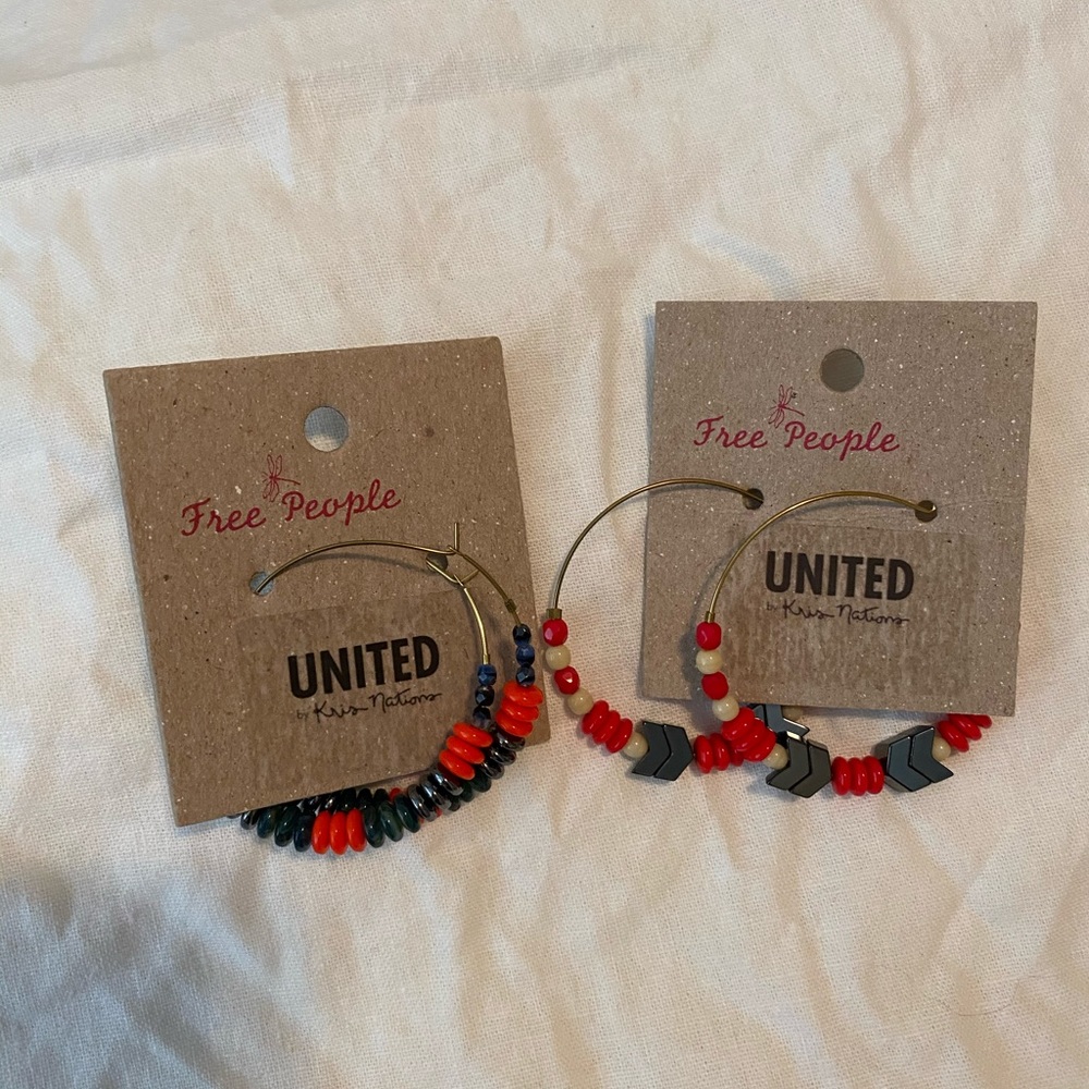 Free people hoop earrings 2 pair